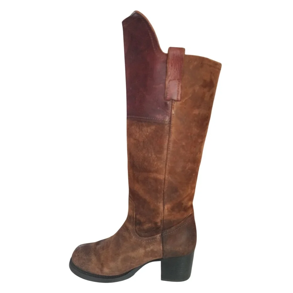 Frye Autumn Shield Tall Riding Boot Suede Brown Over The Knee 9.5 3475210-RDD